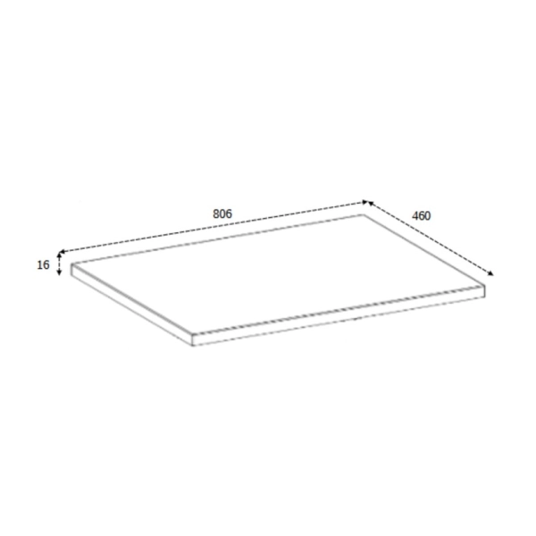 Blat Łazienkowy 80cm Czarny, Rodan